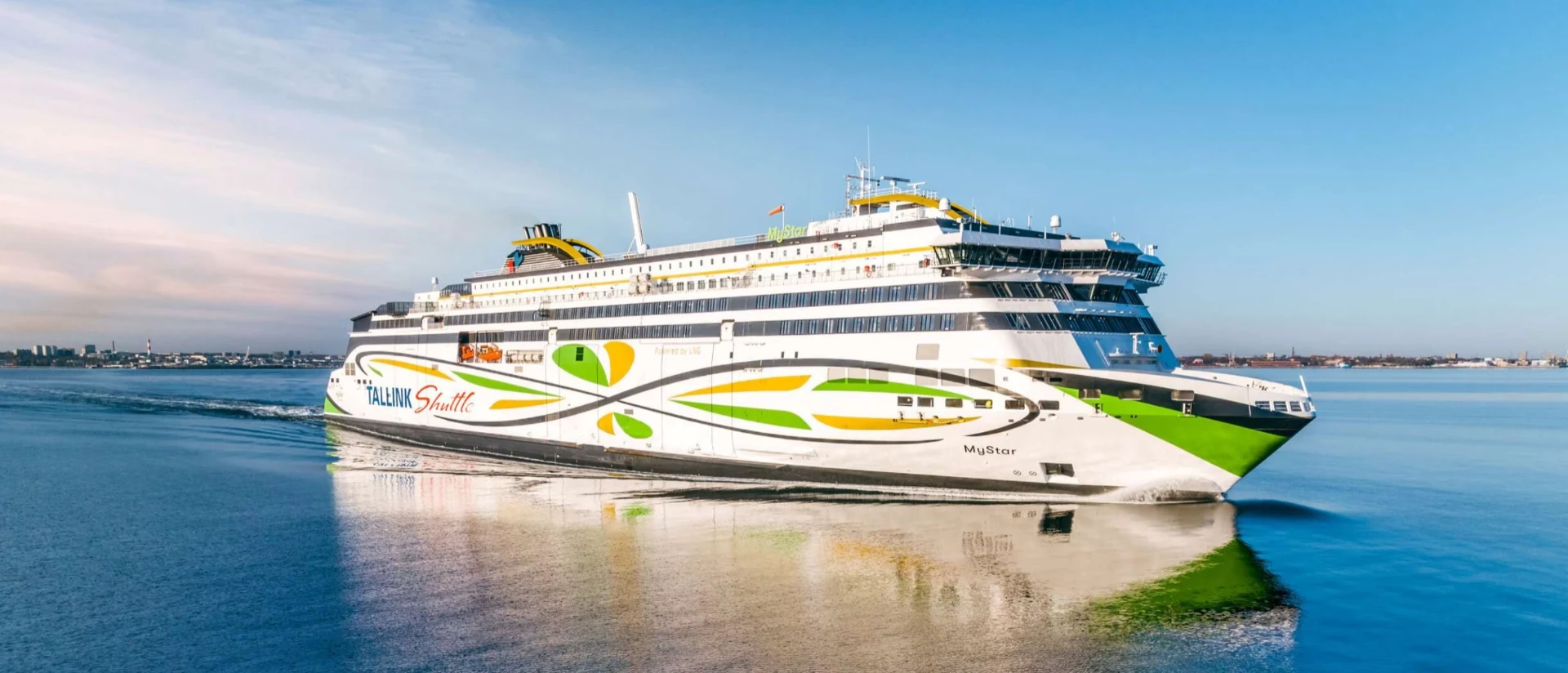 Tallink Shuttle ferry crossing the Gulf of Finland between Helsinki and Tallinn